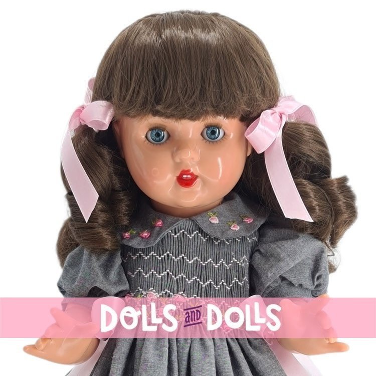 Mariquita Pérez Puppe 50 cm - Mit grauem und rosa Kleid