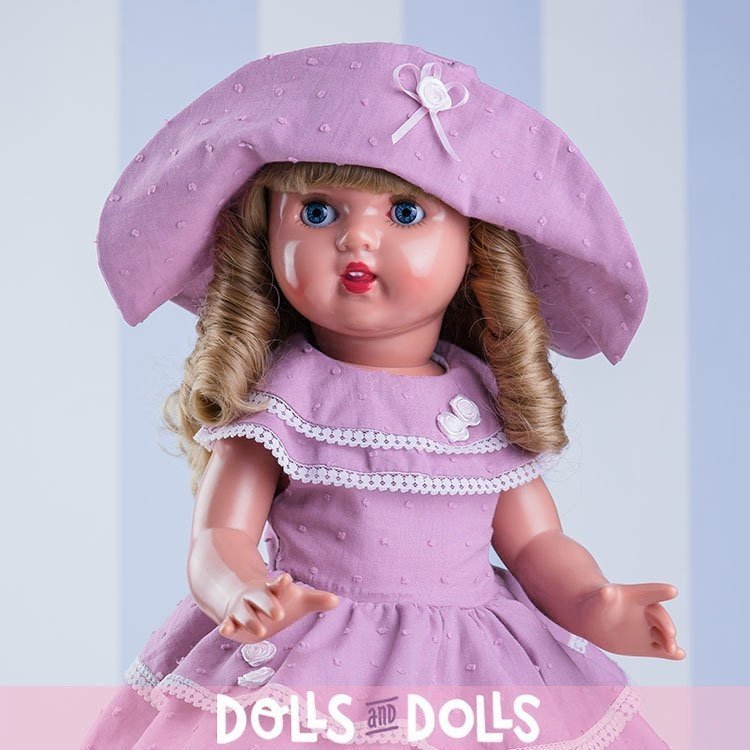 Mariquita Pérez Puppe 50 cm - Blond mit lila Kleid