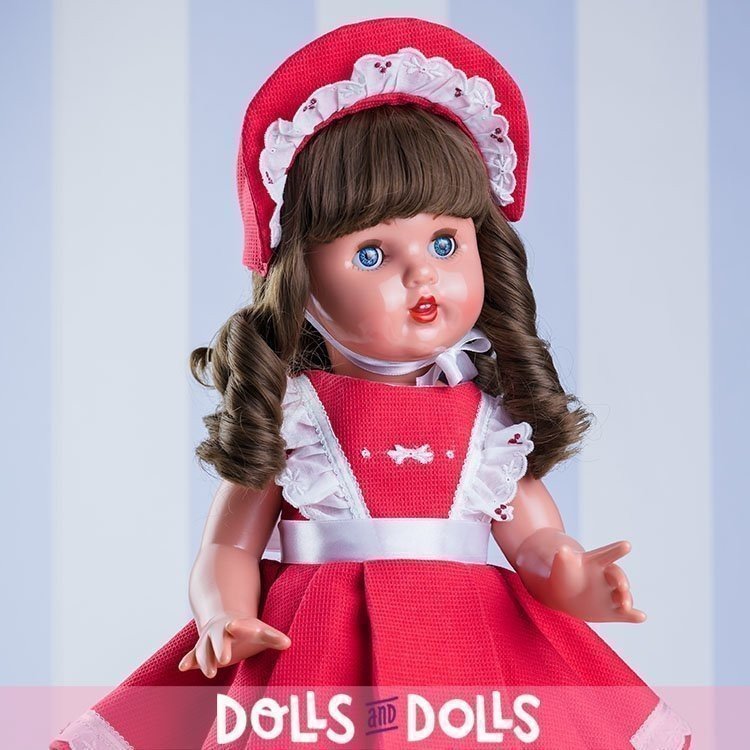 Mariquita Pérez Puppe 50 cm - Mit rotem Kleid und Kapuze
