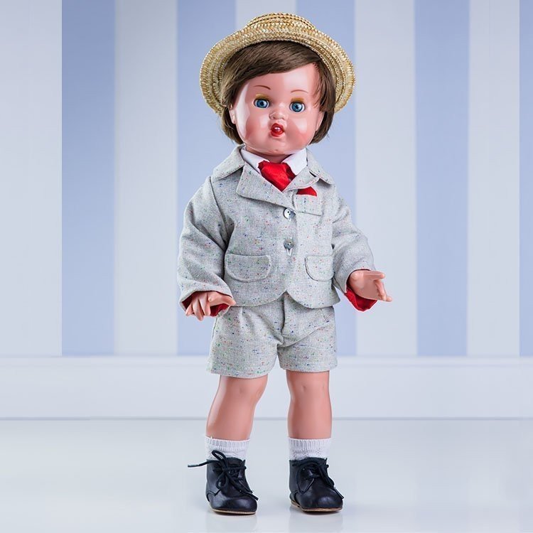Juanín Pérez Puppe 50 cm - Mit grau meliertem Set