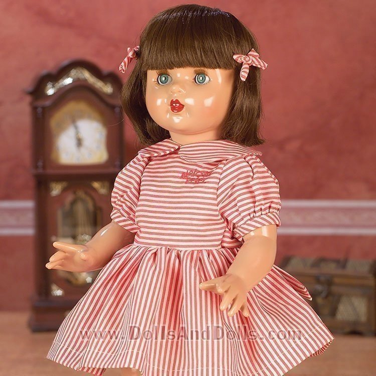 Mariquita Pérez Puppe 50 cm - Mit weiß-rot gestreiftem Kleid