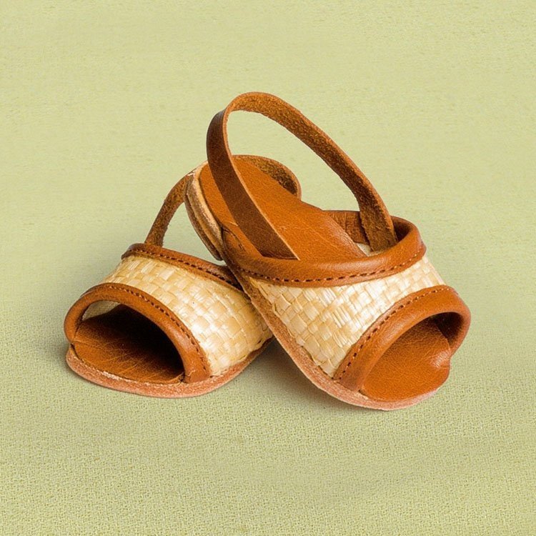 Ergänzungen für Mariquita Pérez Puppe 50 cm - Sandalen aus Raffiabast