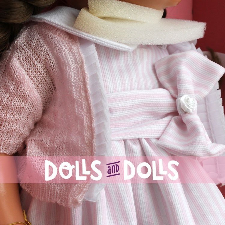 Mariquita Pérez Puppe 50 cm - Gestreiftes rosa Kleid mit Jacke