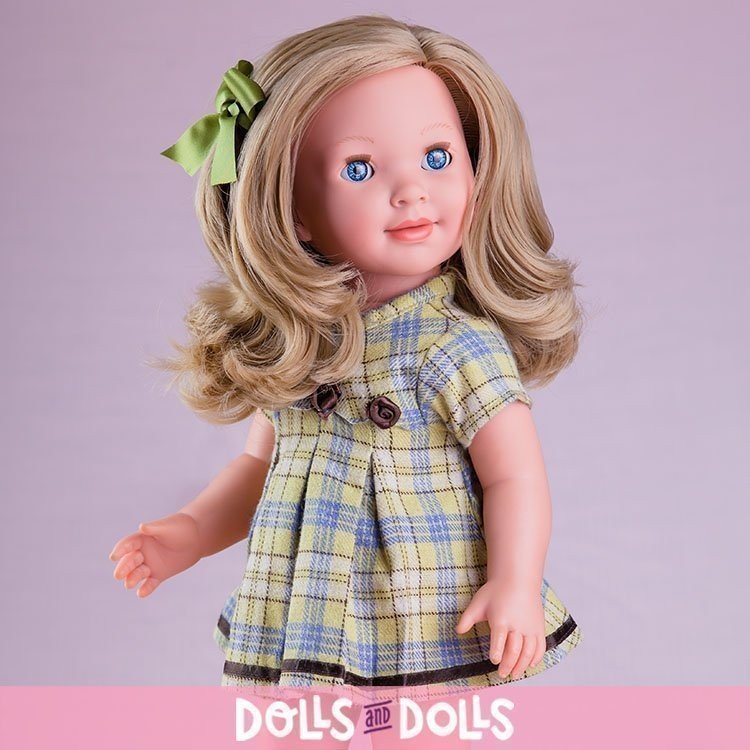 Miel de Abeja Puppe 45 cm - Carolina mit grün-braunem Kleid