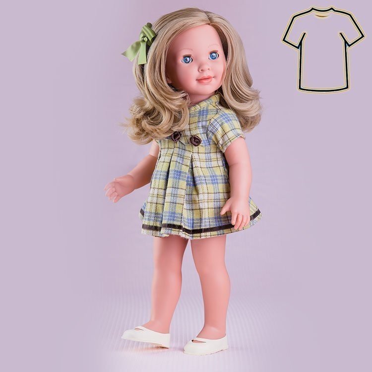 Miel de Abeja Puppe Outfit 45 cm - Carolina - Grünes und braunes Kleid