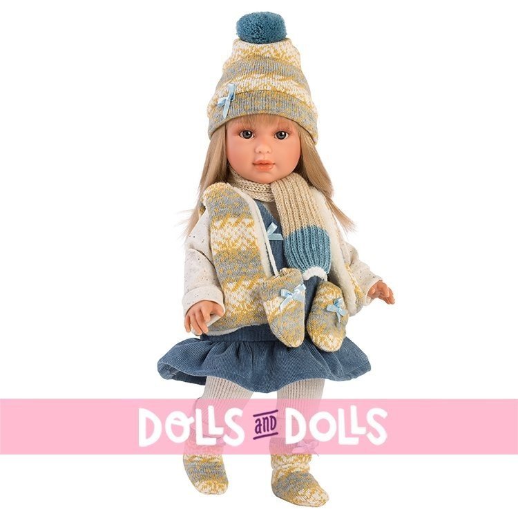 Llorens Puppe 40 cm - Tina blond mit blauem Kleid