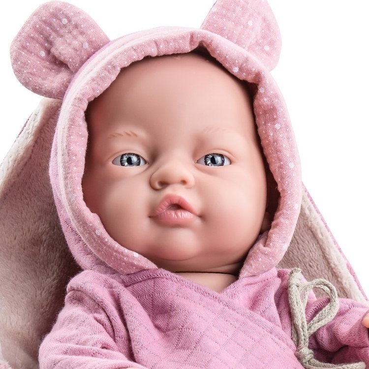 Paola Reina Puppe 45 cm - Bebita mit rosa Decke