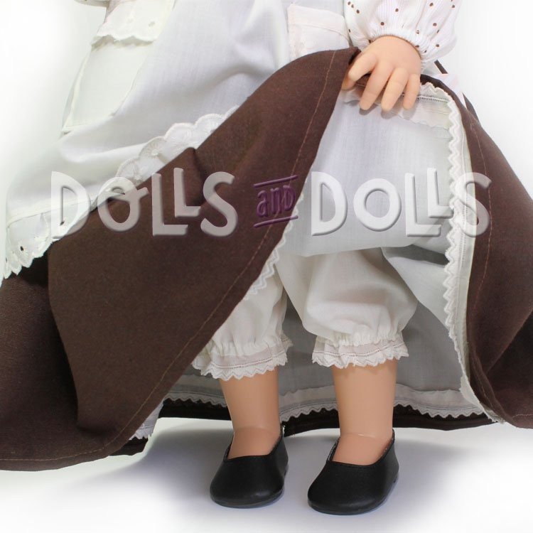 Paola Reina Puppe 42 cm - Doloretes mit weiß/braunem Kleid (El Secreto de Puente Viejo)