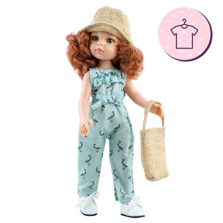 Outfit für Paola Reina Puppe 32 cm - Las Amigas - Cristi Overall mit Tasche und Hut