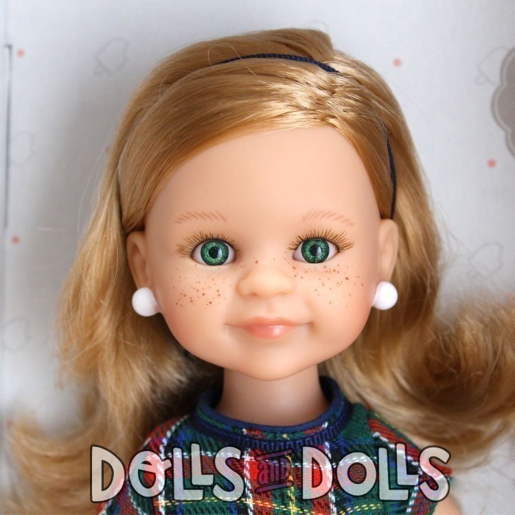 Paola Reina Puppe 32 cm - Las Amigas - Claire mit kariertem Kleid