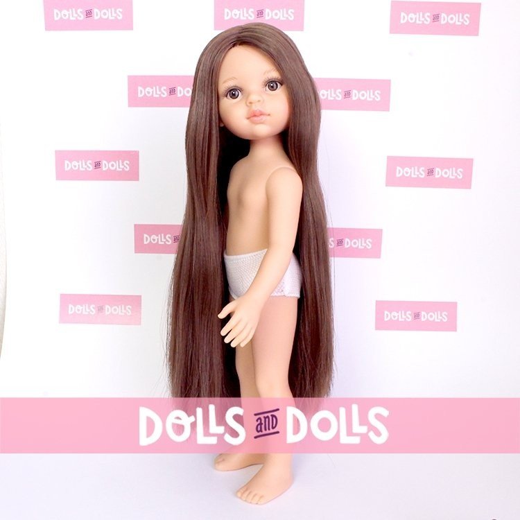 Paola Reina Puppe 32 cm - Las Amigas - Almudena mit extralangen Haaren ohne Kleidung