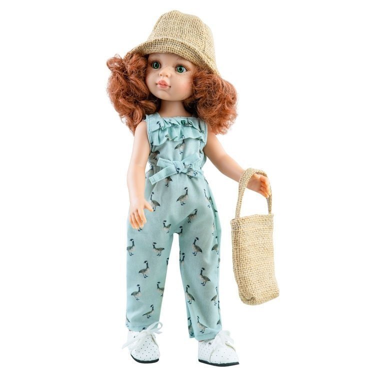 Paola Reina Puppe 32 cm - Las Amigas - Cristi mit Overall, Tasche und Hut