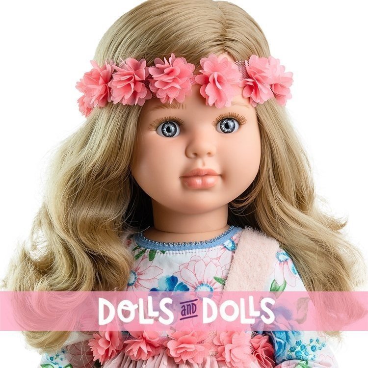 Paola Reina Puppe 60 cm - Las Reinas - Alma mit Blumenkleid und Teddybär