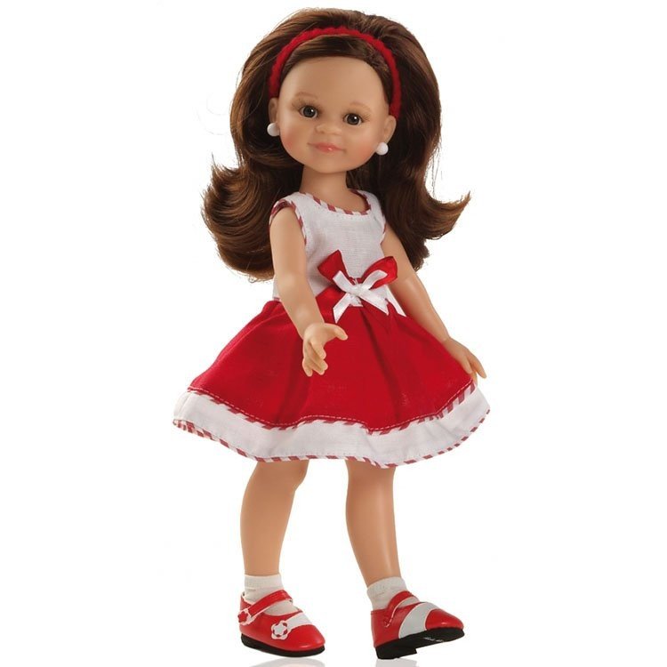 Paola Reina Puppe 32 cm - Las Amigas - Cleo Sommer mit rot-weißem Kleid