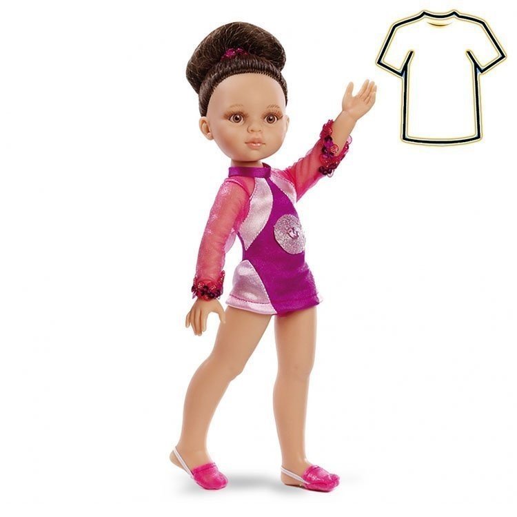 Paola Reina Puppe Outfit 32 cm - Las Amigas - Kleid fuchsia gymnast