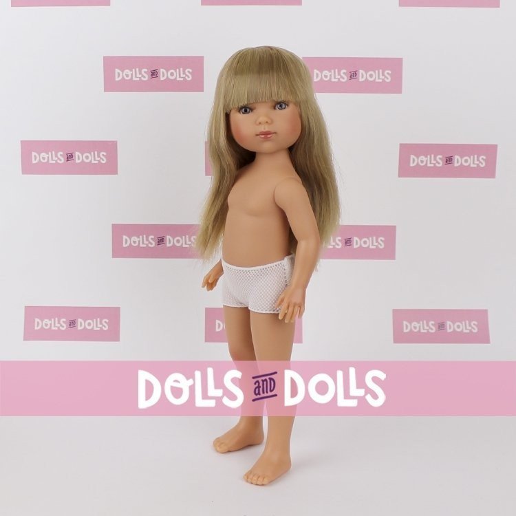 Vestida de Azul Puppe 28 cm - Carlota blond mit Fransen ohne Kleidung