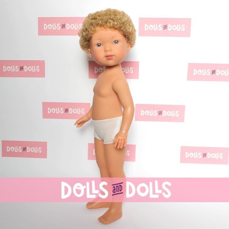 Vestida de Azul Puppe 28 cm - Los amigos de Carlota - Hugo blond mit lockigem Haar ohne Kleidung