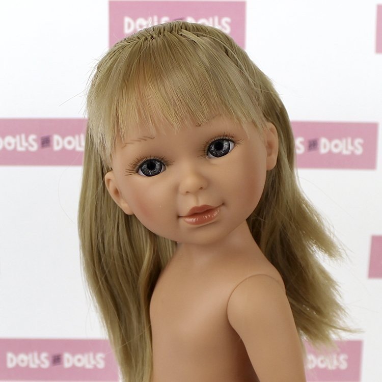 Vestida de Azul Puppe 33 cm - Paulina blond mit Fransen, glattem Haar und Pferdeschwanz ohne Kleidung