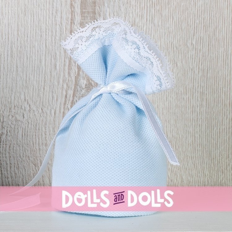 Outfit für Así-Puppe 20 cm - Weißer Strampler und blaue Sternendecke für Bomboncín-Puppe