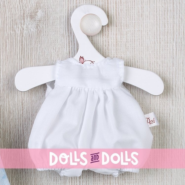 Outfit für Así-Puppe 20 cm - Weißer Strampler und blaue Sternendecke für Bomboncín-Puppe