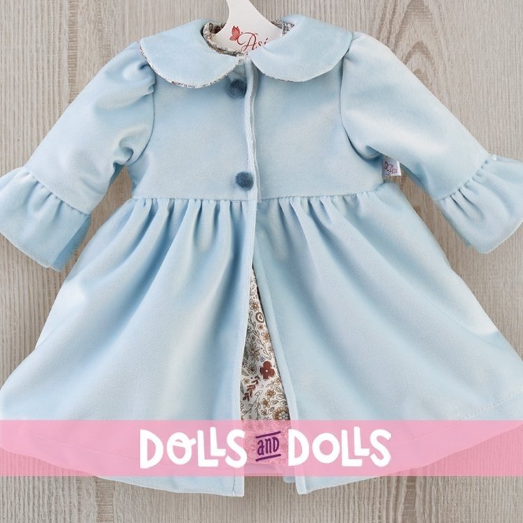 Outfit für Así Puppe 57 cm - Hellblauer Mantel für Pepa Puppe