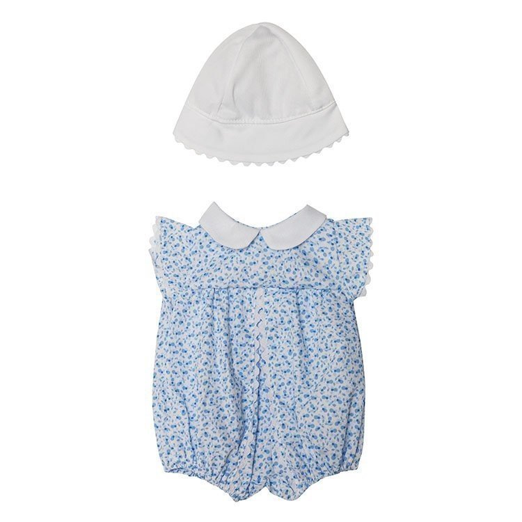 Outfit für Así Puppe 46 cm - Blumen hellblauer Strampler für Leo Puppe