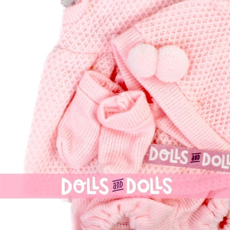 Kleidung für Llorens Puppen 35 cm - Rosa Outfit mit Kleid, Hut und Stiefeletten