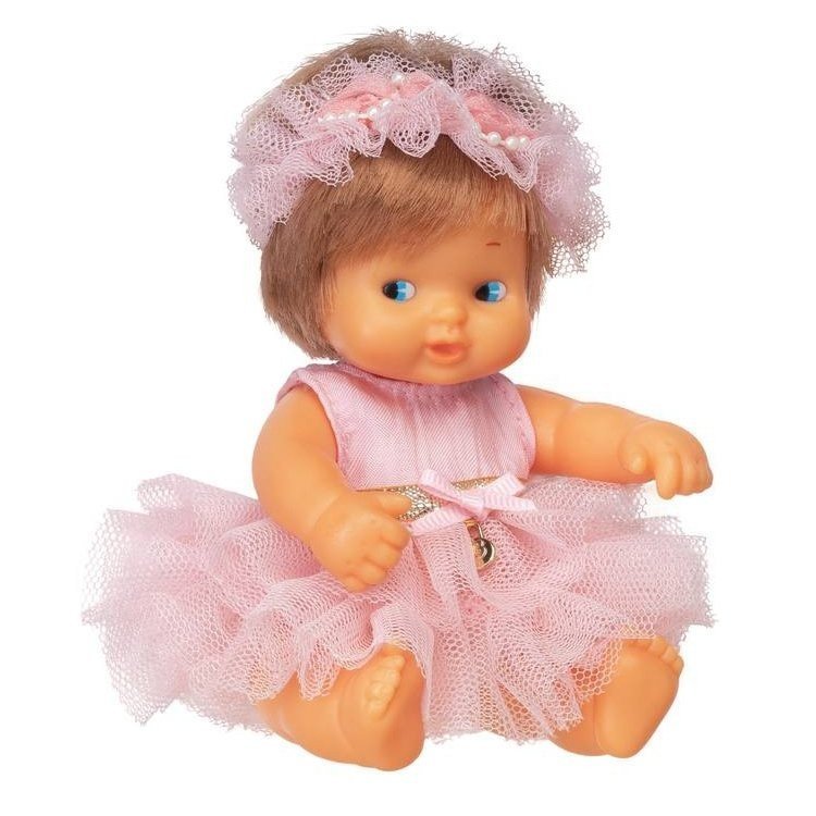 Barriguitas Klassische Puppe 15 cm - Barriguitas Baby Ballett - Blondes Mädchen mit rosa Kleid