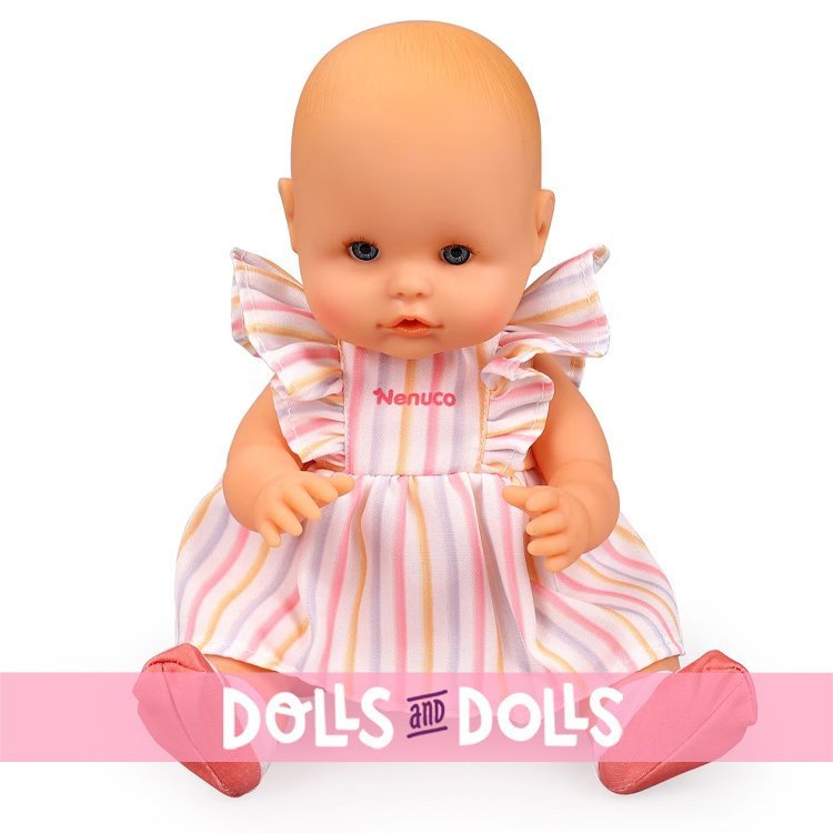 Outfit für Nenuco Puppe 35 cm - Kleid mit farbigen Streifen