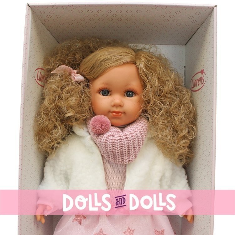 Llorens Puppe 35 cm - Elena mit einem Satz Sterne und einer weißen Jacke