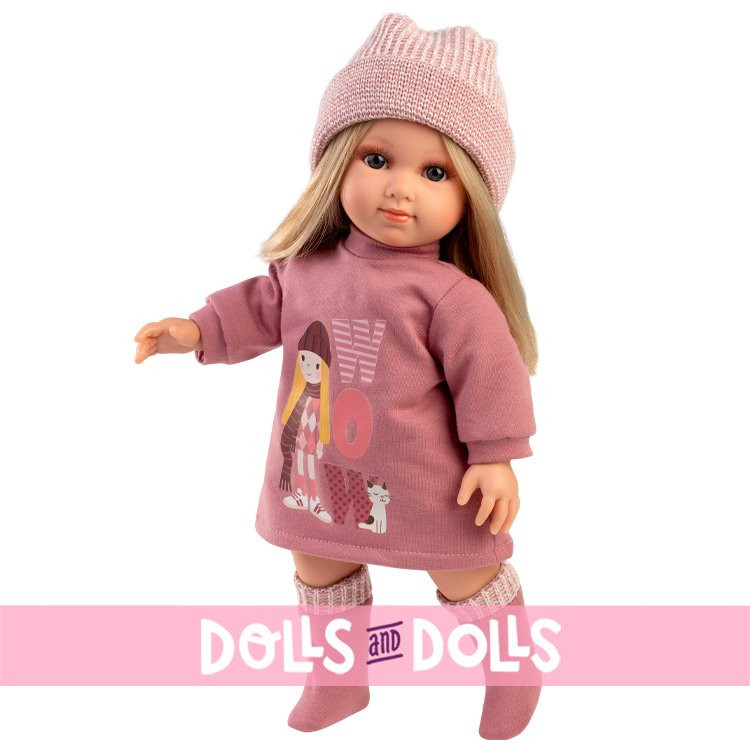 Llorens Puppe 35 cm - Elena mit einem rosa Outfit