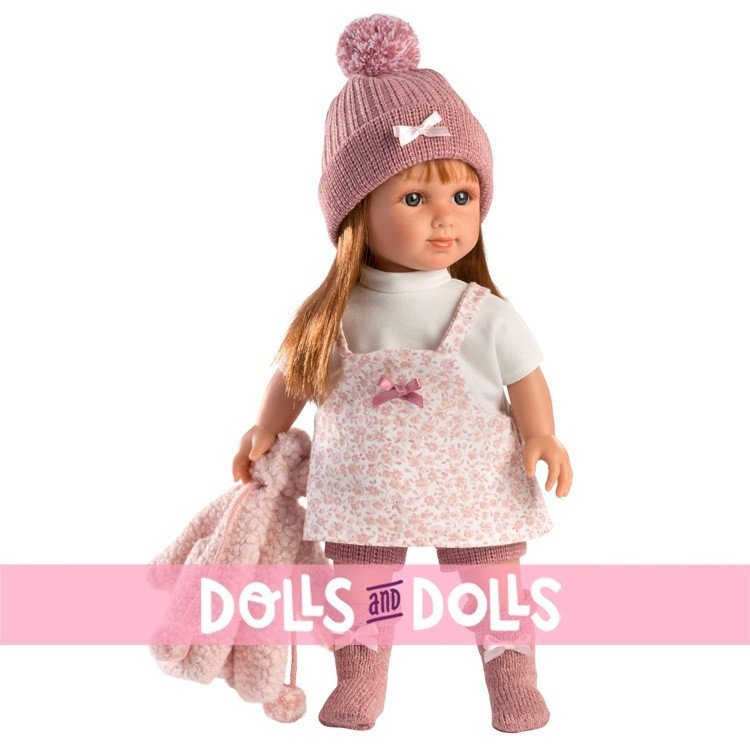 Llorens Puppe 35 cm - Nicole mit Blumenoverall und Jacke