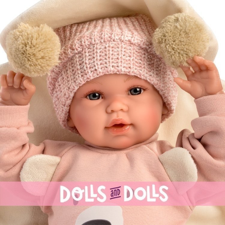 Llorens Puppe 36 cm - Neugeborener weinender rosa Bär
