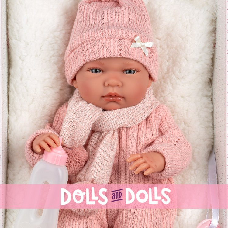 Llorens Puppe 40 cm - Neugeborenes Nica mit weißem Kissen