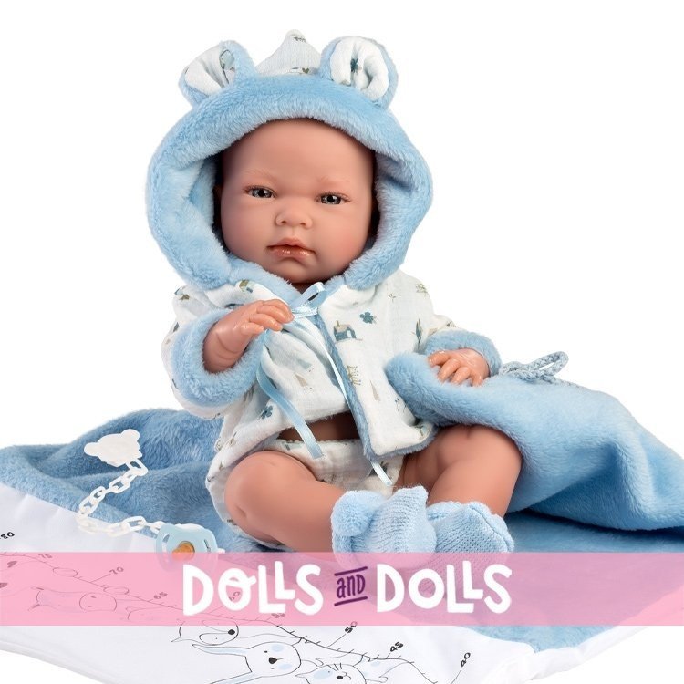 Llorens Puppe 40 cm - Neugeborenes Nico mit Badezimmer-Wickeltisch