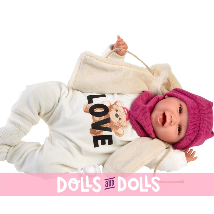 Llorens Puppe 42 cm - Neugeborene Mimi lächelt „Love-Bärchen“