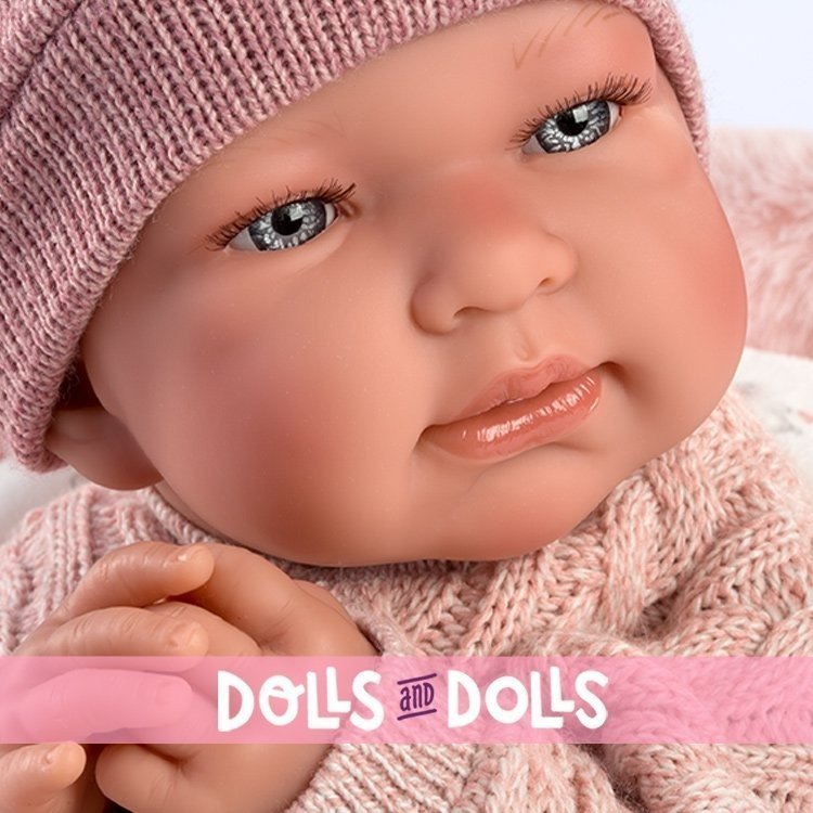 Llorens Puppe 43 cm - Neugeborene Tina mit Kapuze