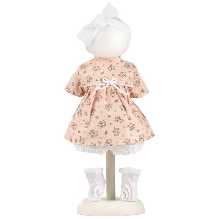 Kleidung für Llorens Puppen 42 cm - Blumiges Kleid in zartem Rosa