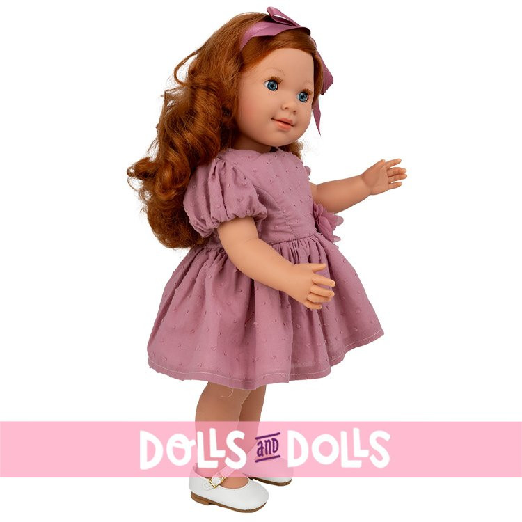 Carolina Puppe 45 cm - Rothaarige mit rosa Kleid