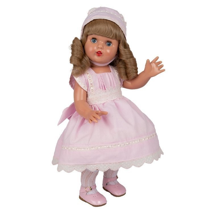 Mariquita Pérez Puppe 50 cm - Mit rosa Kapuzenkleid