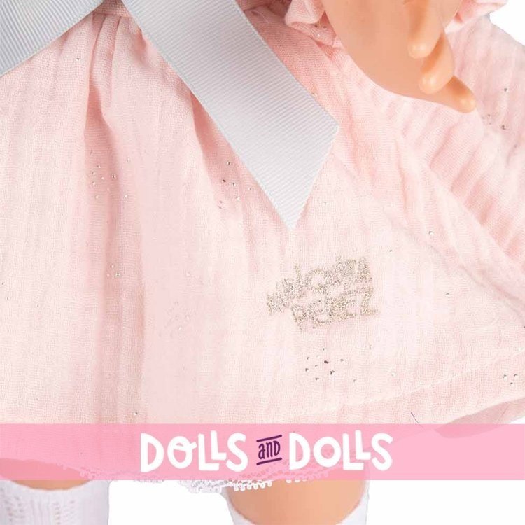 Mariquita Pérez Puppe 50 cm - Mit silbernem rosa Kleid
