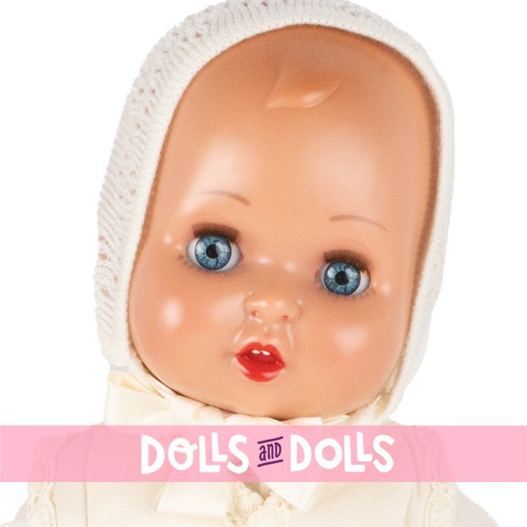Baby Juanín Puppe 40 cm - Mit beige langem Kleid