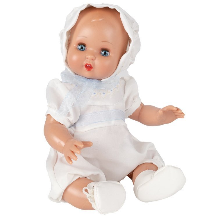 Baby Juanín Puppe 40 cm - Mit weißem Strampler und Kapuze