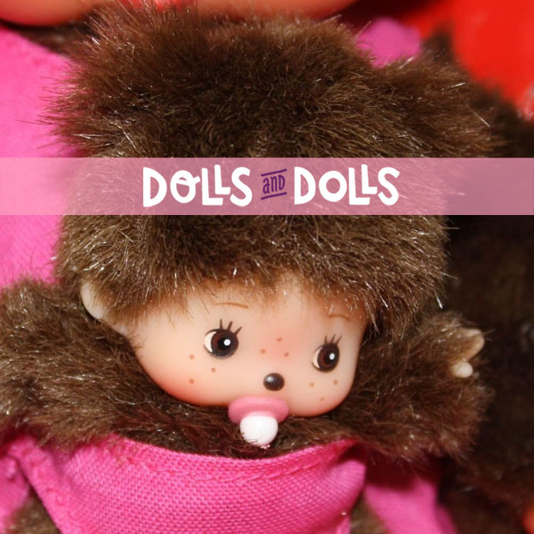 Monchhichi Puppe 20 cm - Mama mit rosa Baby