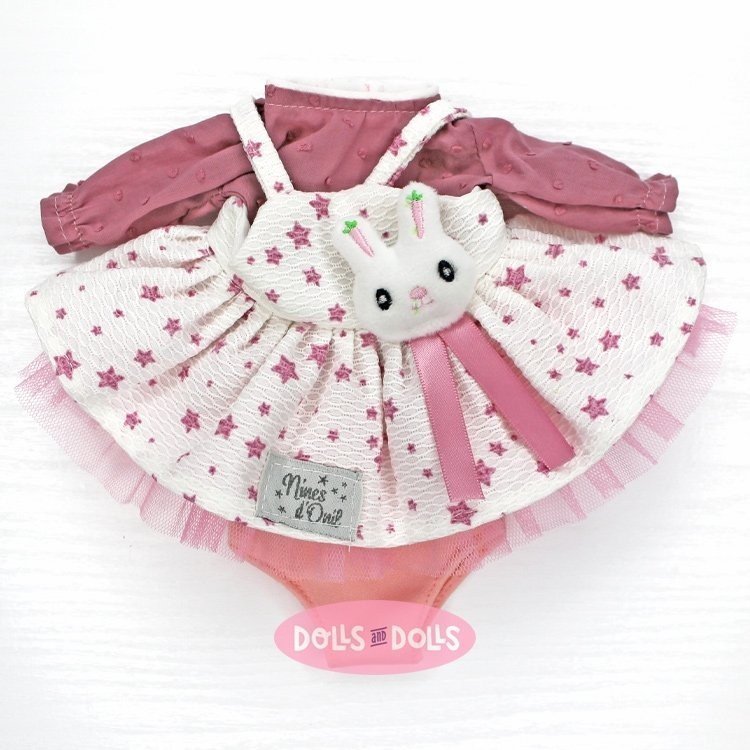 Kleidung für Nines d'Onil Puppen 30 cm - Mia - Kleine rosa Sterne gesetzt