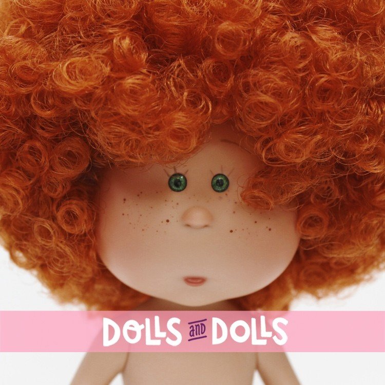 Nines d'Onil Puppe 23 cm - Little Mia mit lockigem rotem Haar - Ohne Kleidung
