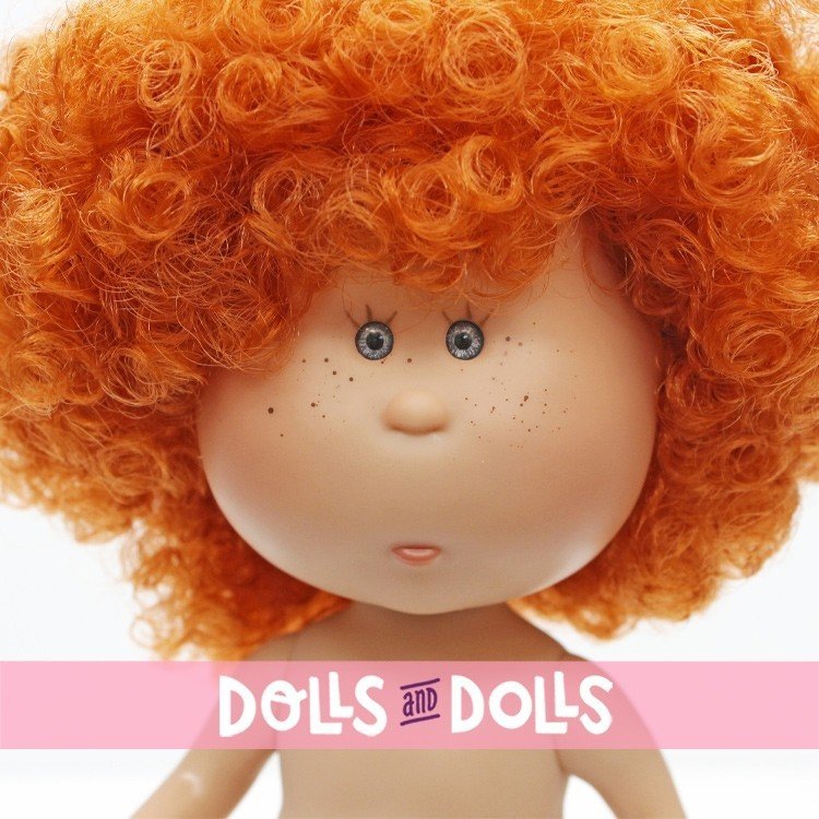 Nines d'Onil Puppe 23 cm - Little Mia mit lockigem rotem Haar - Ohne Kleidung