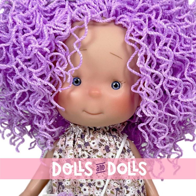 Nines d'Onil Puppe 23 cm - Little Pippa mit lila Wollhaar
