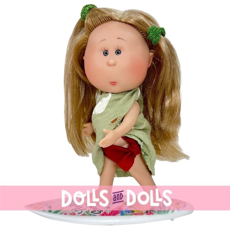 Nines d'Onil Puppe 23 cm - Little Mia summer mit blondem Haar und Sarong