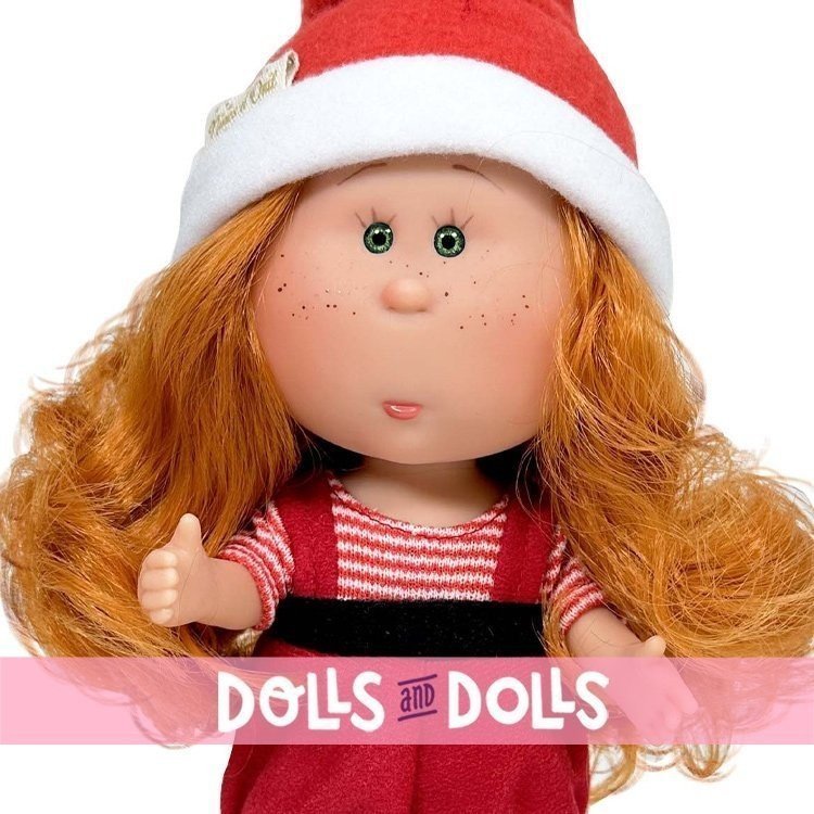 Nines d'Onil Puppe 23 cm - Little Mia Christmas - Rothaarige im Elfenkostüm